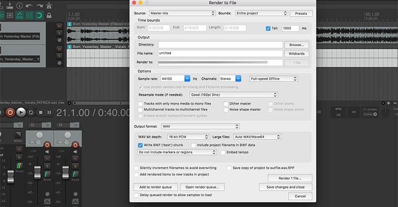 How To Render AI Cover Song In Reaper