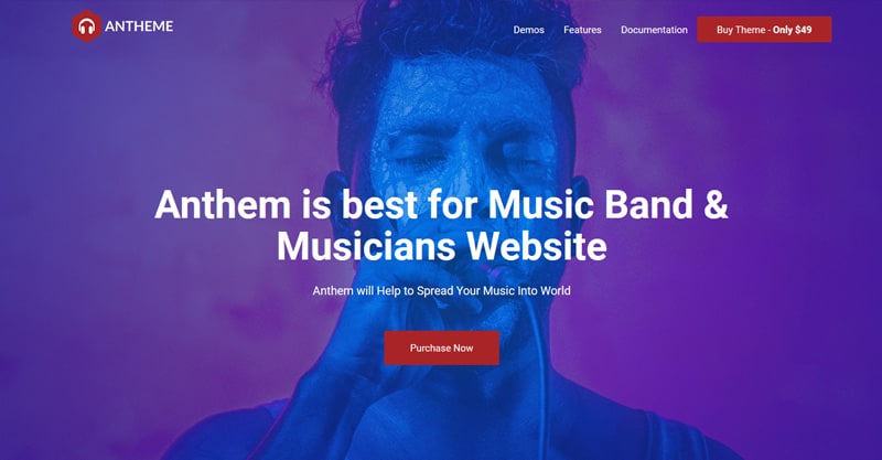 Anthem – Music Band Artist & Musical Event WordPress Theme