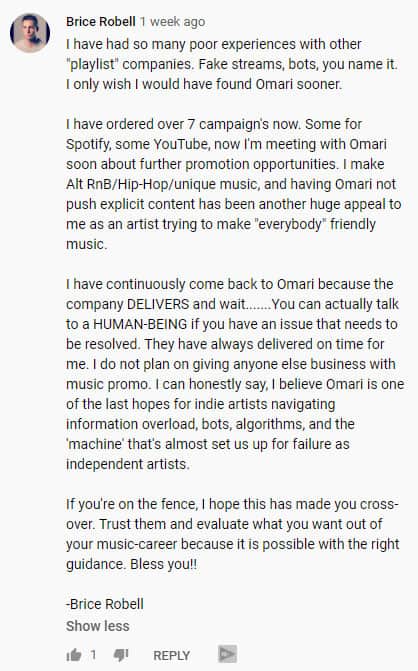 Brice Omari Mc Testimonial