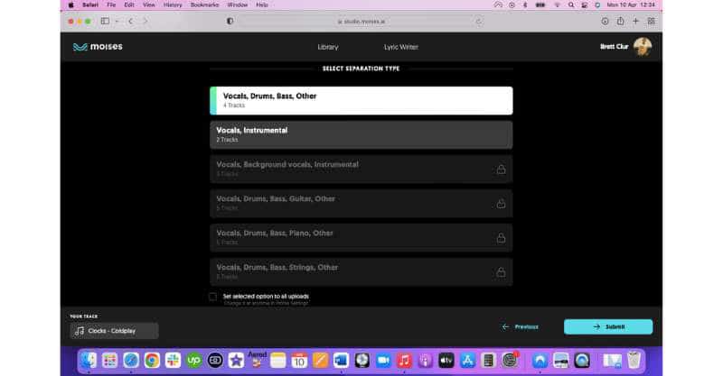 Choose Which Tracks to Separate