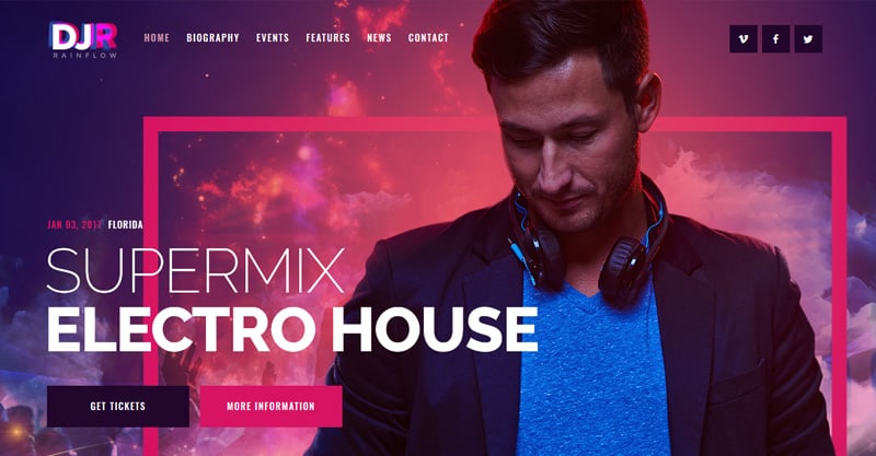 DJ Rainflow | Music Band & Musician WP Theme