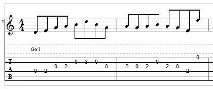 Open string lick example 1