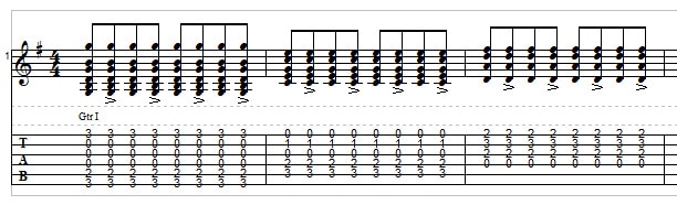 Bluegrass rhythm guitar exercise 1