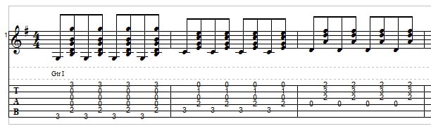 Bluegrass rhythm guitar exercise 2