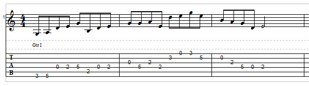 Open string lick example 3