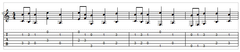 Example 3: When non adjacent strings are played together