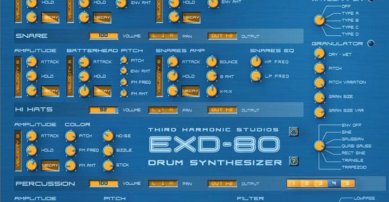 EXD-80 Drum Synthesizer – Free VST Instrument
