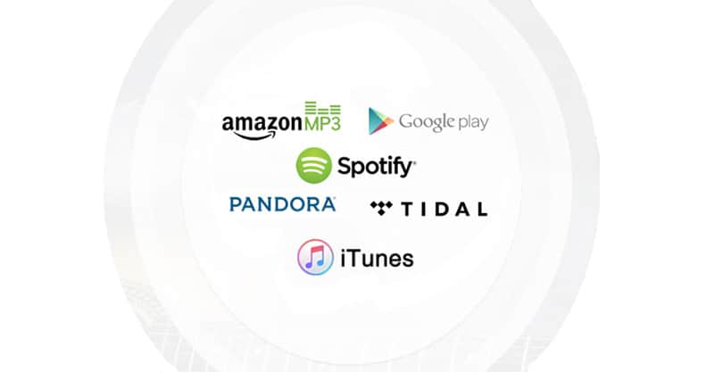 Get music on itunes Spotify Tidal and more