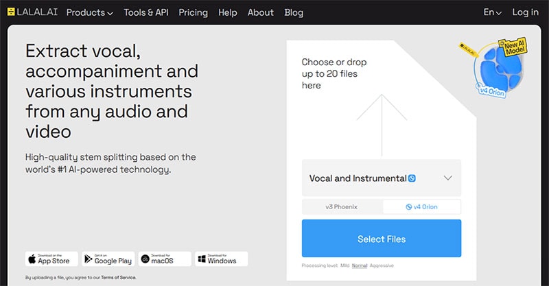 LALAL.AI Vocal Remover & Instrument AI Splitter