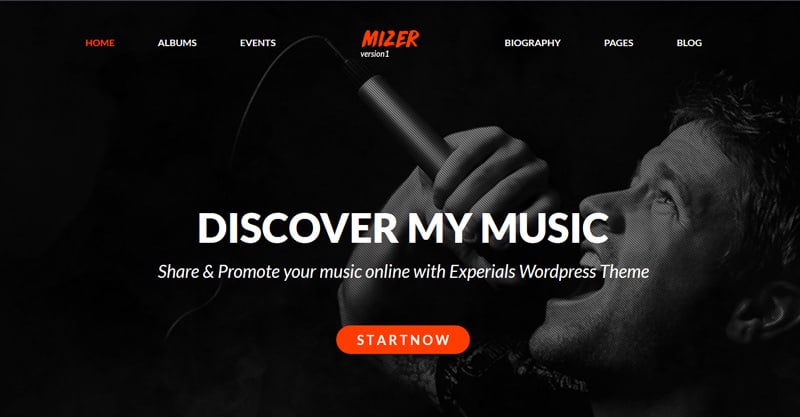 Mizer – Musicians, Deejays, Singers, Bands WordPress Theme