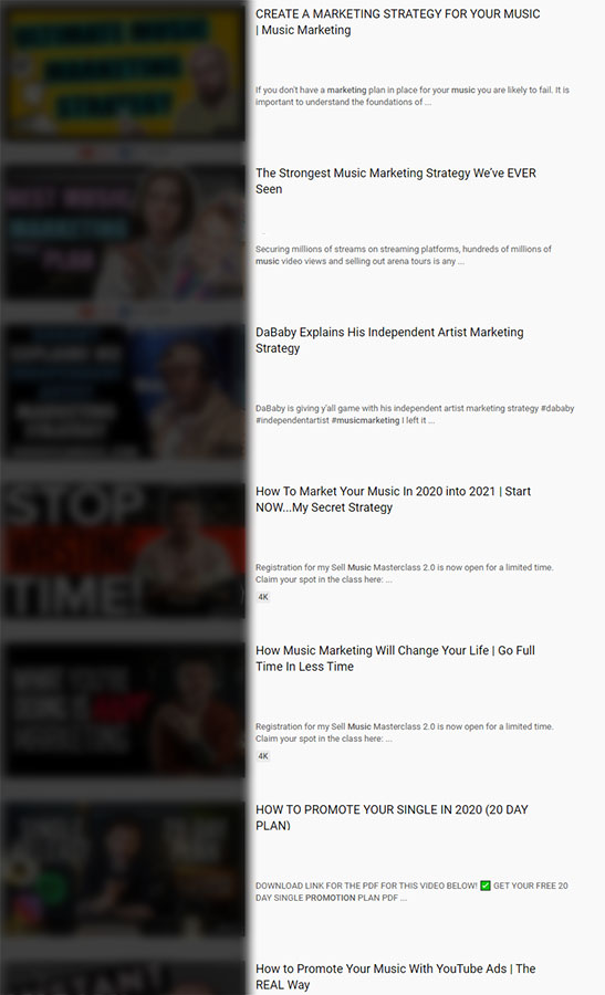 Music marketing is common on Youtube