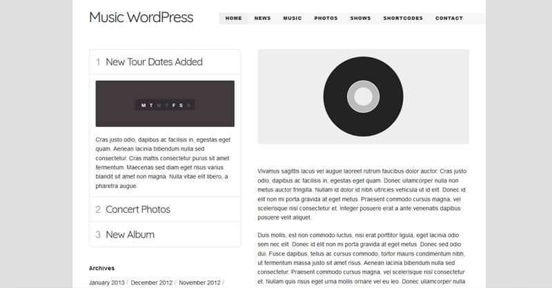 Music WordPress Theme – For Musicians / Artists