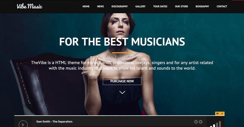 VibeMusic – Musicians, Deejays, Singers, Bands WordPress Theme